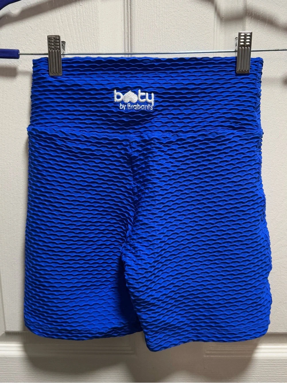 Booty by Brabants Women's High-Waist Croco Textured Bike Shorts - Royal Blue